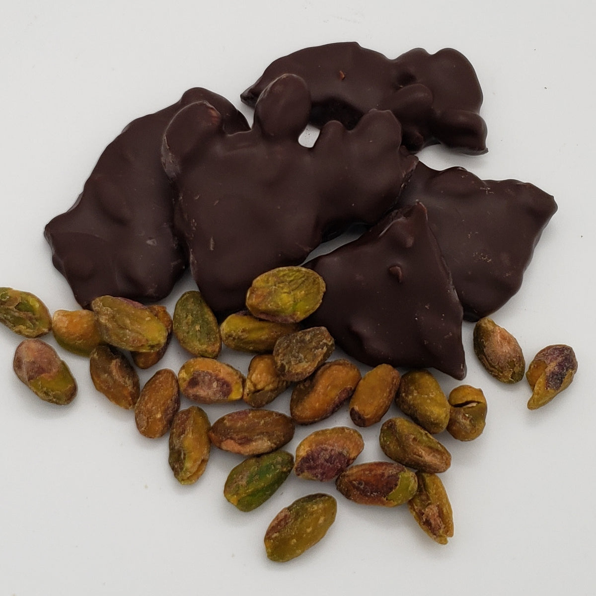 Dark Chocolate Pistachio Brittle 6oz Lanier's Fine Candies